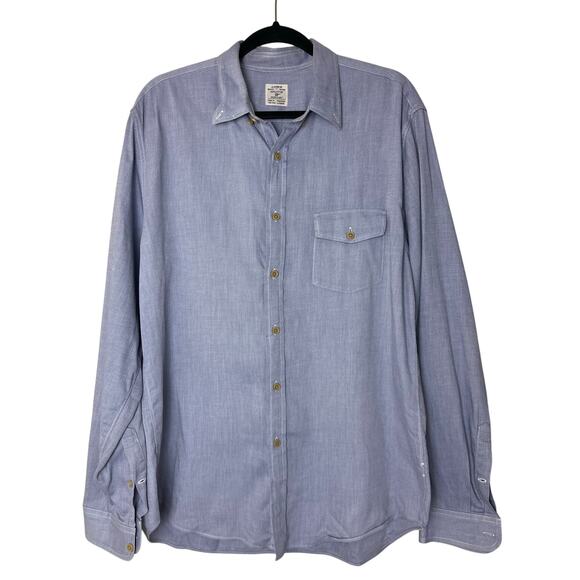 J. Crew Men's Blue Cotton Long Sleeve Shirt - Size Large - Picture 1 of 10
